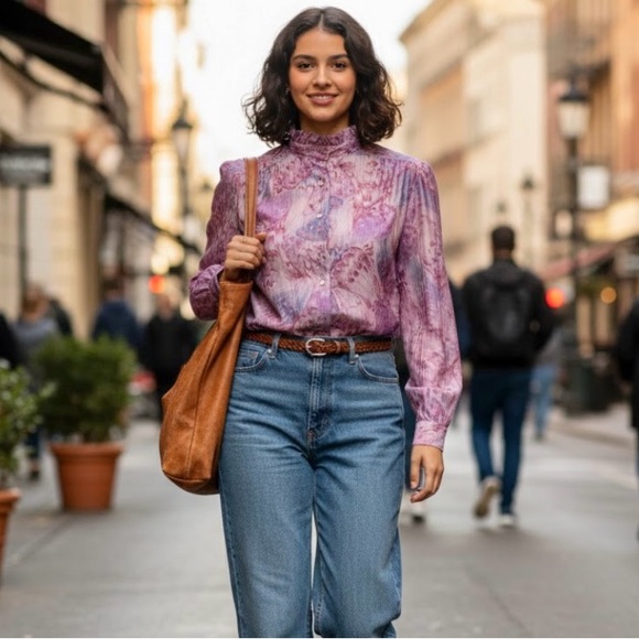 Chic Women's Blouse in Pink - Picture 3 of 10